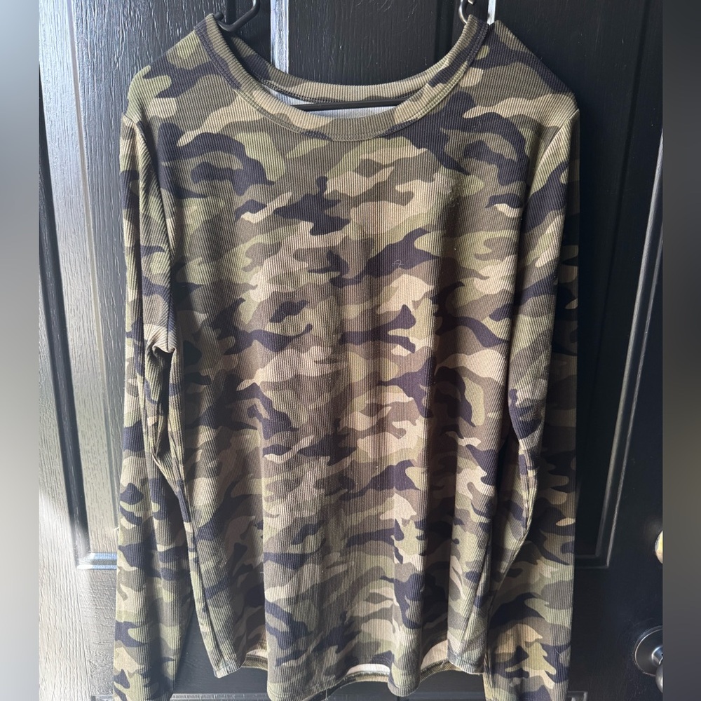 No Boundaries Camo Print Ribbed Shirt